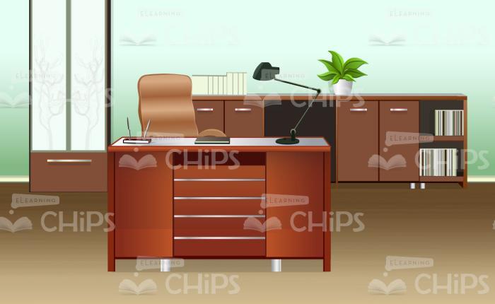 Elegantly Furnished Office Vector Background-0