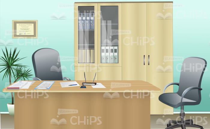 Spacious Office Room Vector Background-0
