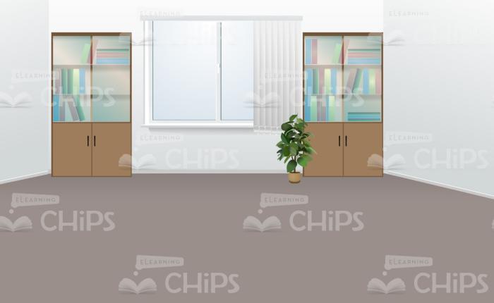 Bright Office Room Vector Background-0