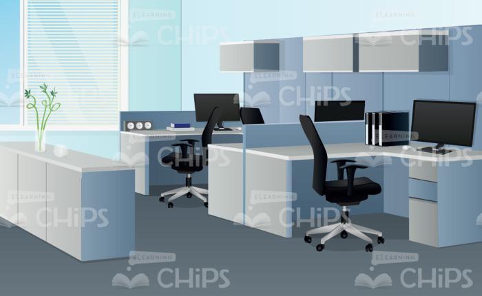 Modern Office Interior Vector Background-0