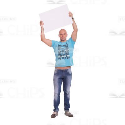 Cutout Man Character Holding Up A Banner-0
