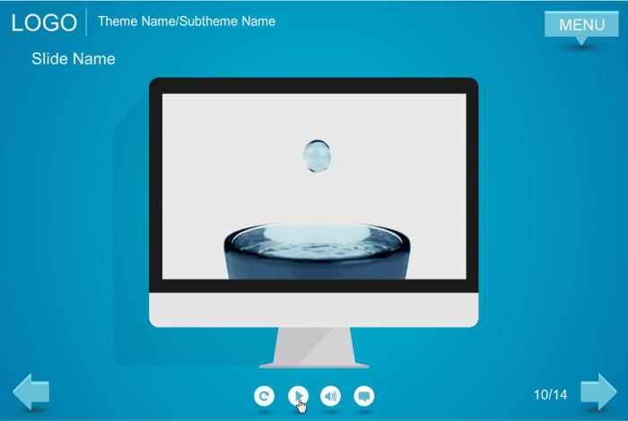 Slide With Video On Desktop — eLearning Storyline Template