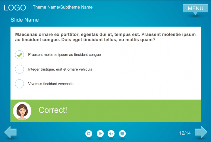 Single Choice Test With Correct Answer — eLearning Storyline Course