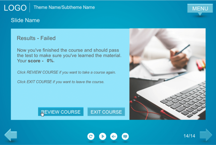 Course Results — Storyline eLearning Template