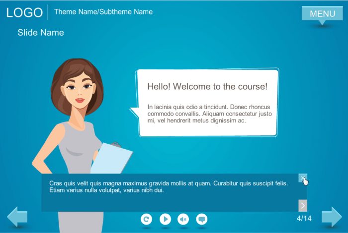 Vector Character With Callout and Closed Captions — Storyline eLearning Template