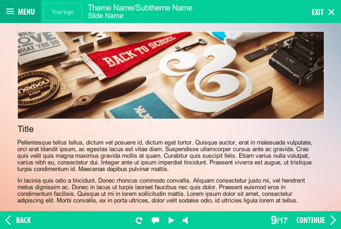Image + Text Interactive Slide — eLearning Storyline Template for eCourses