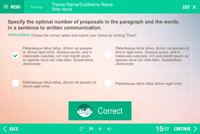 Single Choice Test With Correct Answer — Storyline Course Player