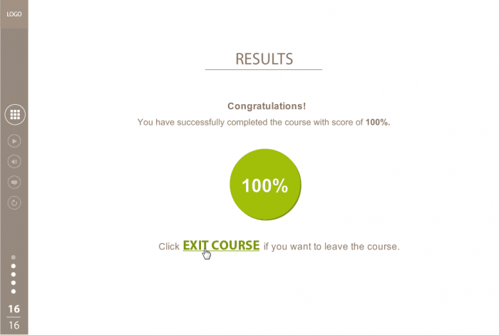 Course Results — Storyline Template for eLearning