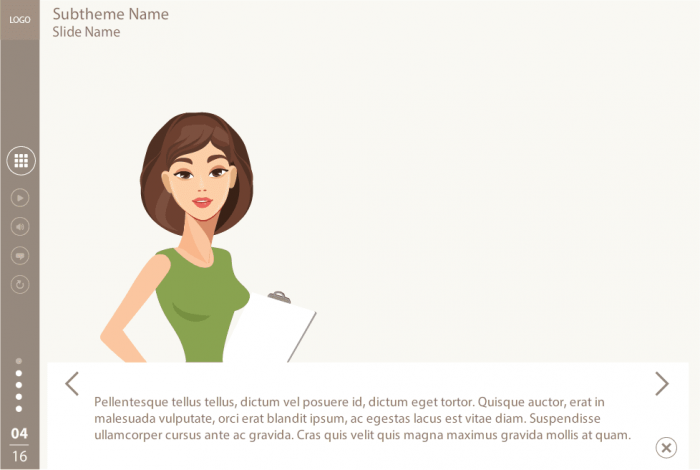 Vector Character With Closed Captions — Storyline eLearning Template