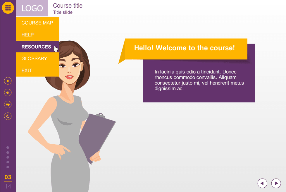 Left-Side Menu Bar — Storyline eLearning Template Left-Side Menu Bar — Storyline eLearning Template