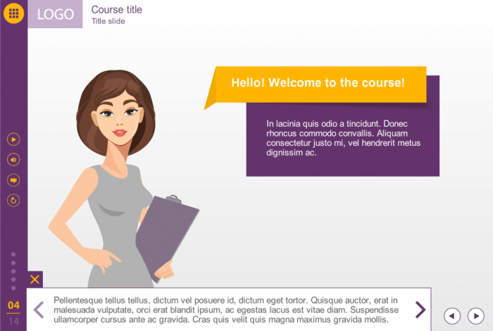 Vector Character With Closed Captions — eLearning Template for Articulate Storyline
