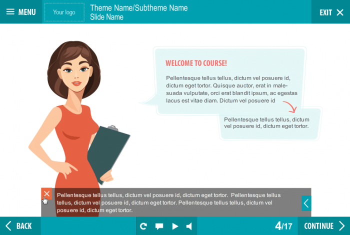 Slide With Vector Character — Articulate Storyline Course Player