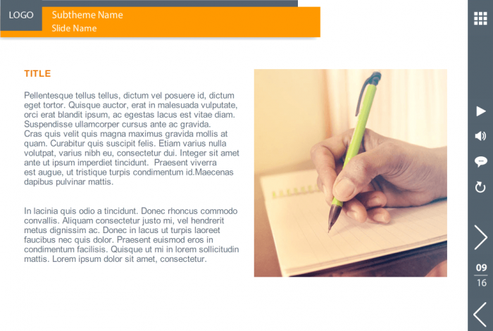 Image + Text Interactive Slide — eLearning Storyline Template for eCourses