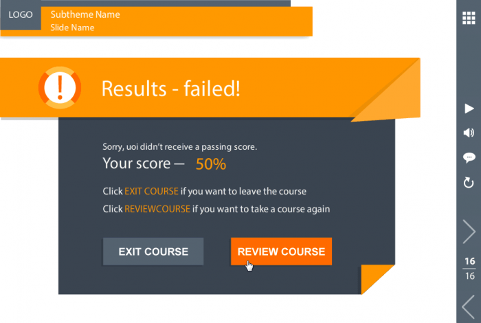 Course Results — Storyline eLearning Template
