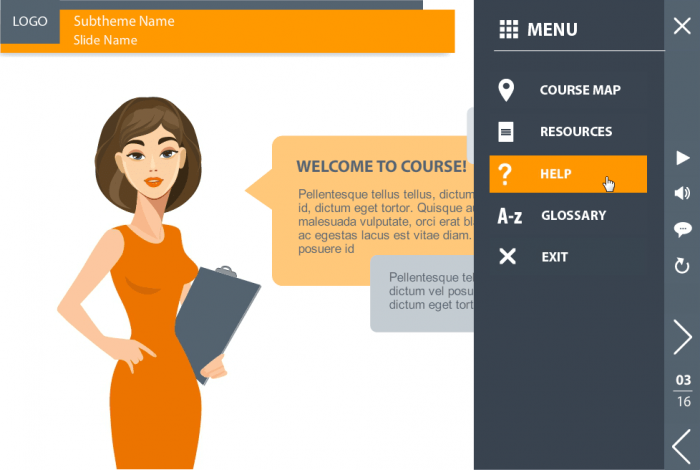 Right-Side Menu Bar — Storyline eLearning Template