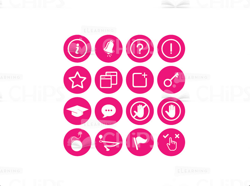 Info Icon Set: Hot pink-0
