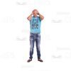 Cutout Man Character Covering Ears With His Hands-0