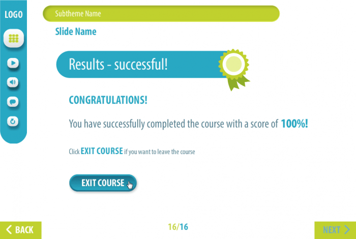 Course Results — Storyline eLearning Template