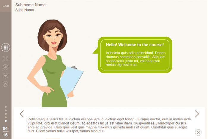 Attractive Lady With Callout — Lectora eLearning Template