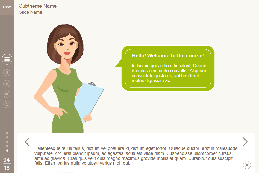 Attractive Lady With Callout — Lectora eLearning Template Attractive Lady With Callout — Lectora eLearning Template