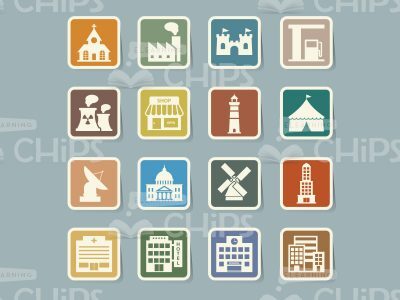 Colourful Icons: Building's Pack-0