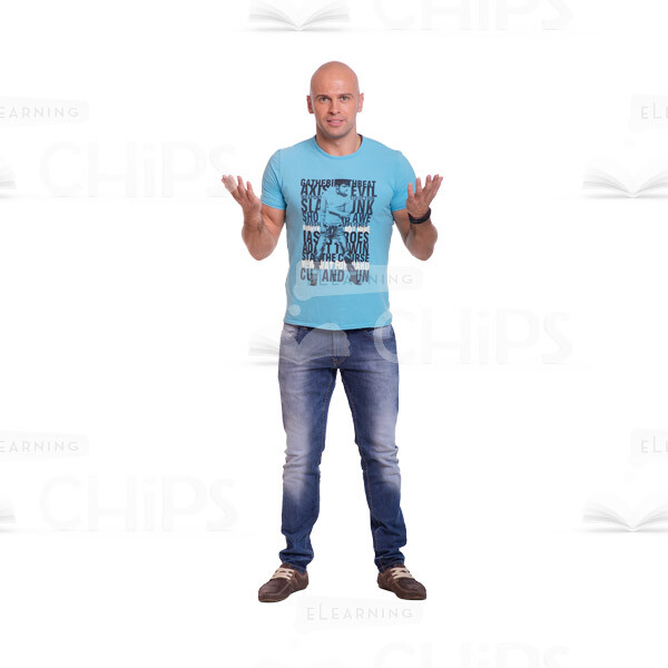 Cutout Man Character Gesturing With Hands Up-0