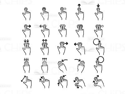 Touch Gestures Icons Set-0