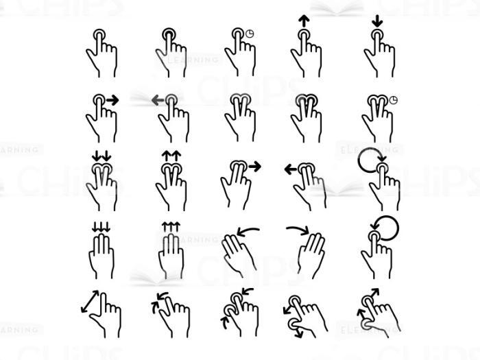 Touch Gestures Icons Set-0