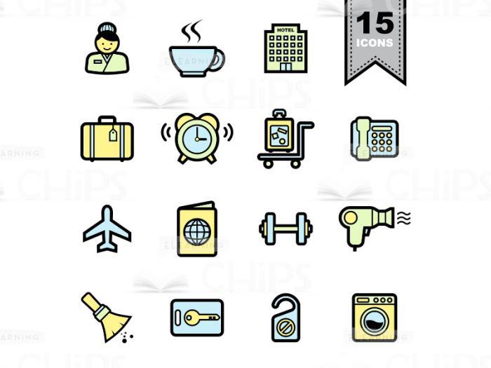Hotel Service Icons Set-0