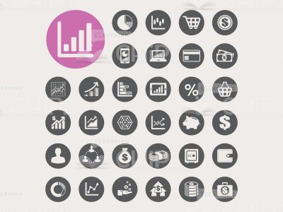 Creatively Designed Economy Icons Purple-0