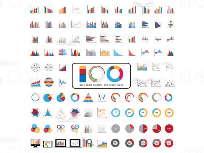 100 Basic Chart Diagram And Graph Icons-0