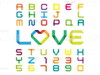 Rainbow Colored Vector Font-0
