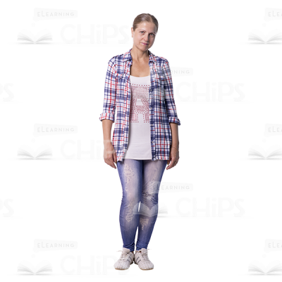 Relaxed Middle-Aged Woman Standing Cutout Photo-0