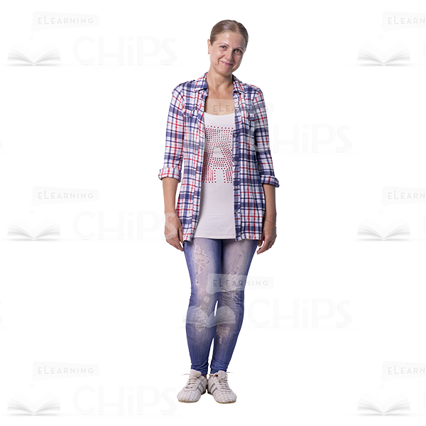 Slightly Smiling Middle-Aged Woman Cutout Image-0