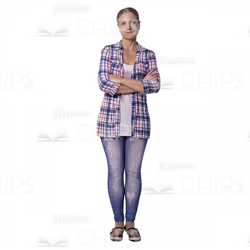 Serious Middle-Aged Woman With Crossed Arms Cutout -0