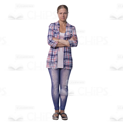 Frowning Woman With Crossed Arms Cutout Photo-0