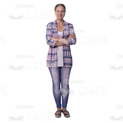 Cheerful Woman With Her Arms Crossed Cutout Photo-0
