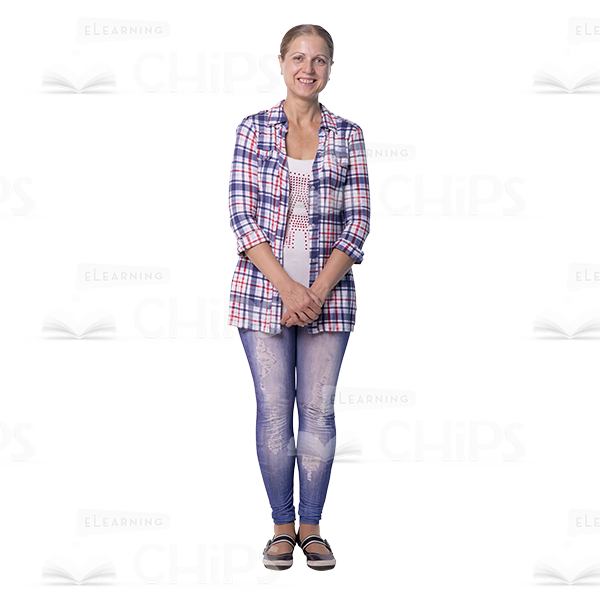Happy Mid Aged Woman Cutout Character With Crossed Arms-0