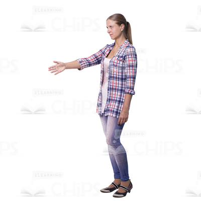 Mid Aged Woman Standing Sideways Cutout Photo-0