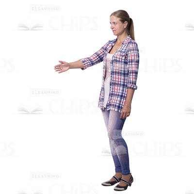 Cutout Woman Character Standing Sideways Gretting Pose-0