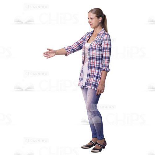 Cutout Woman Character Standing Sideways Gretting Pose-0