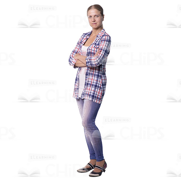 Serious Mid Aged Woman Holding Arms Crossed Cutout -0