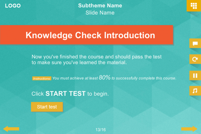 Pre-Test Slide — Storyline Course Player