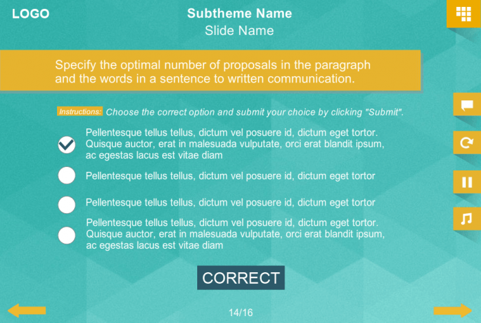 Single Choice Test With Correct Answer — eLearning Storyline Course