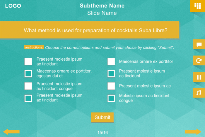 Quiz With Multiple Choice — Storyline eLearning Template