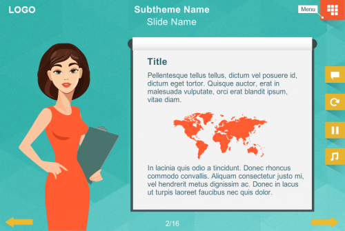 Female Business Character With Flipchart — Storyline eLearning Template