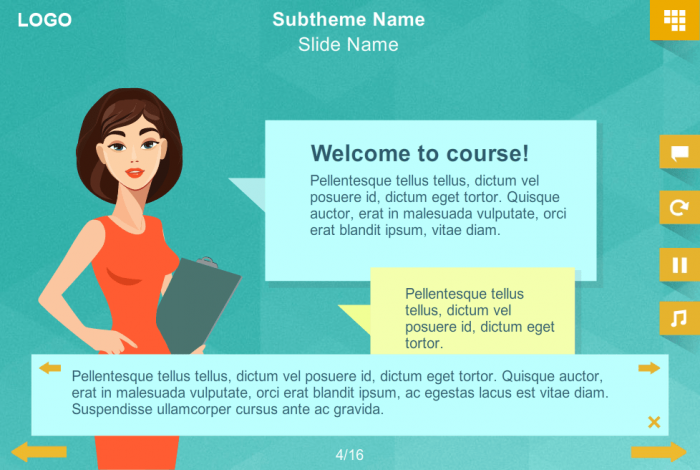 Attractive Lady With Callout and Closed Captions — Storyline eLearning Template