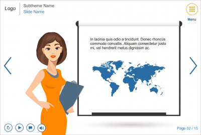 Female Business Character With Flipchart — Storyline eLearning Template