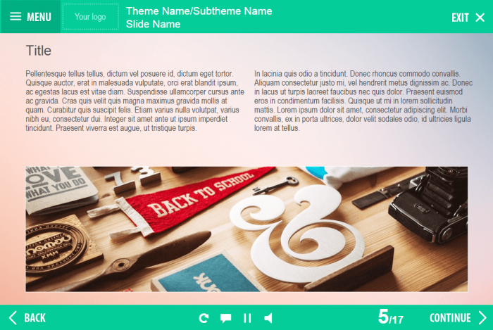 Text + Image Slide — Lectora e-Learning Template