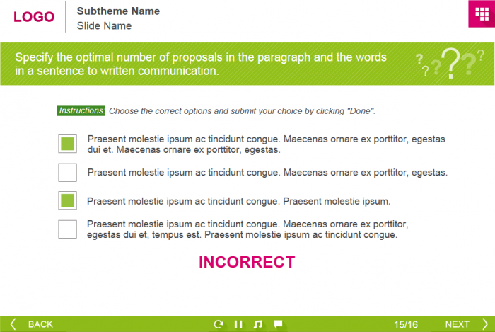 Multiple Choice Test — Lectora Course Player Free Download